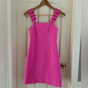 LILLY PULITZER Pink Ric Rac Scuba Stretch Lined Dress
